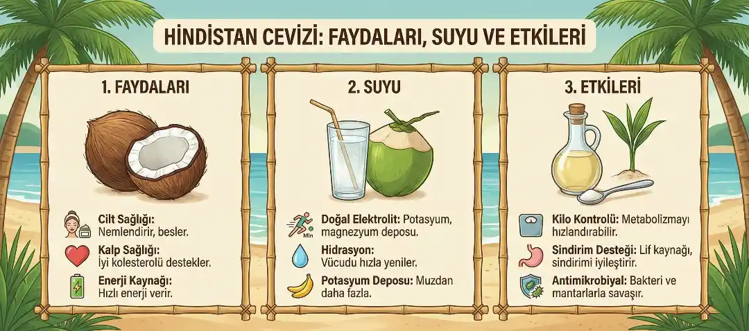 Hindistan Cevizi Faydaları, Suyu ve Etkileri